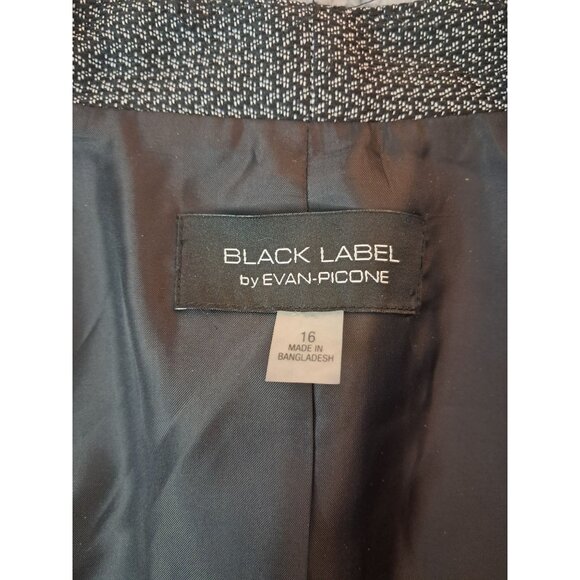 Women's Evan Picone Black Label Black/White Tweed Open Front Jacket - Picture 5 of 16
